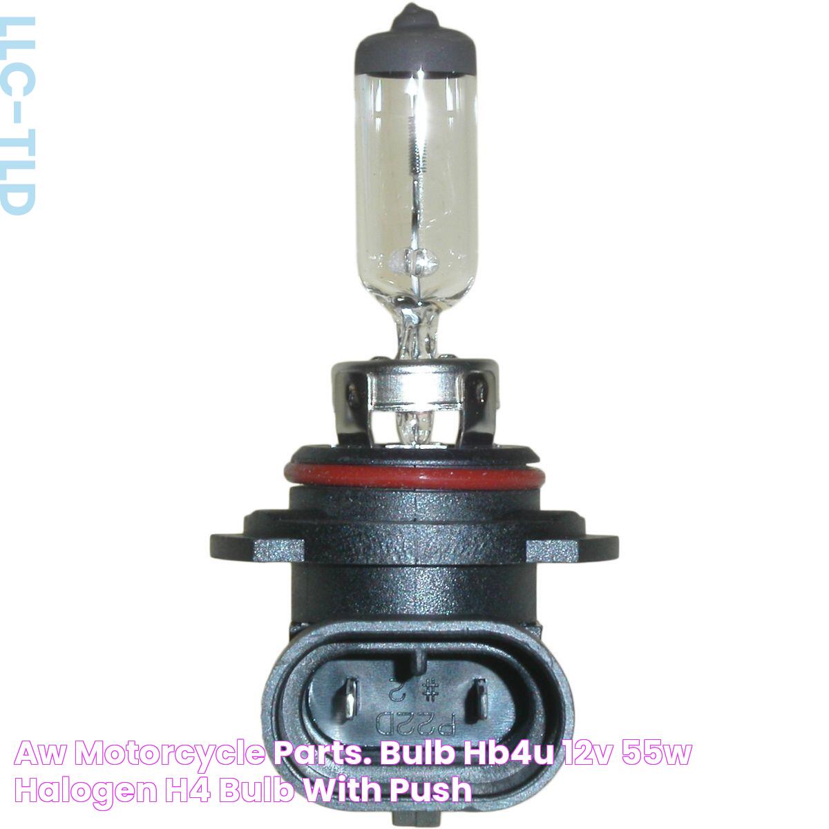 AW Motorcycle Parts. Bulb HB4u 12v 55w Halogen (H4 bulb with push