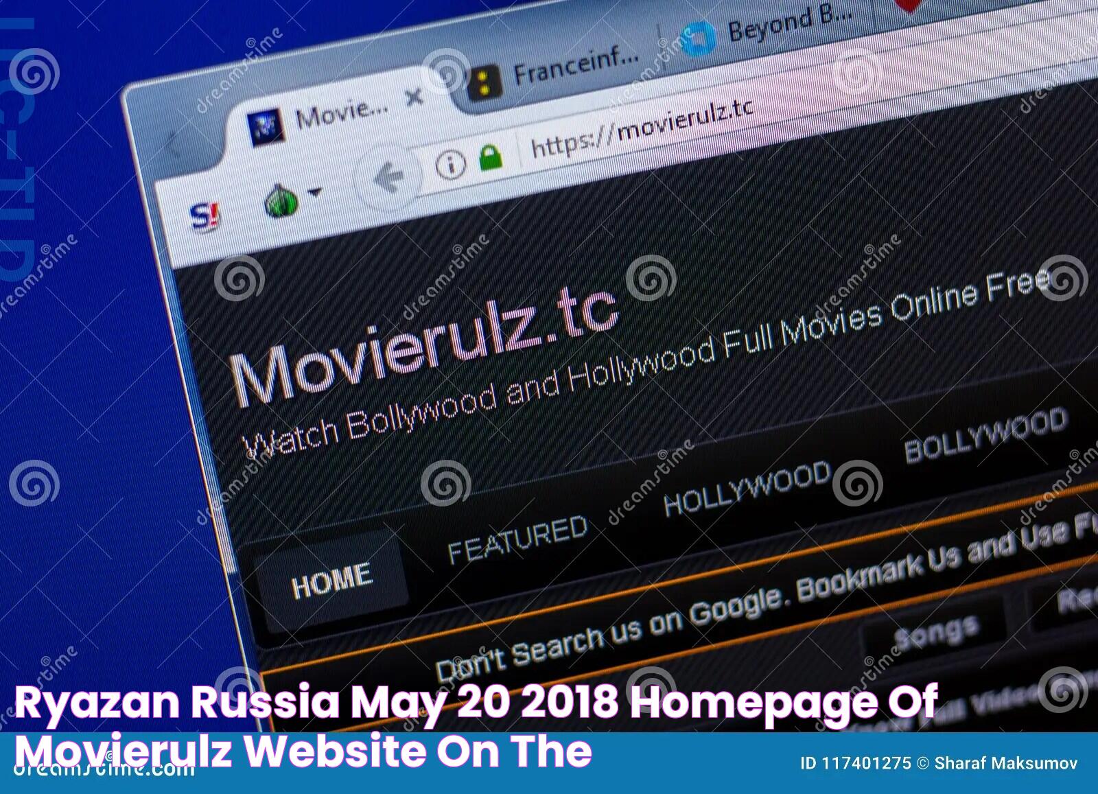 Ryazan, Russia May 20, 2018 Homepage of Movierulz Website on the