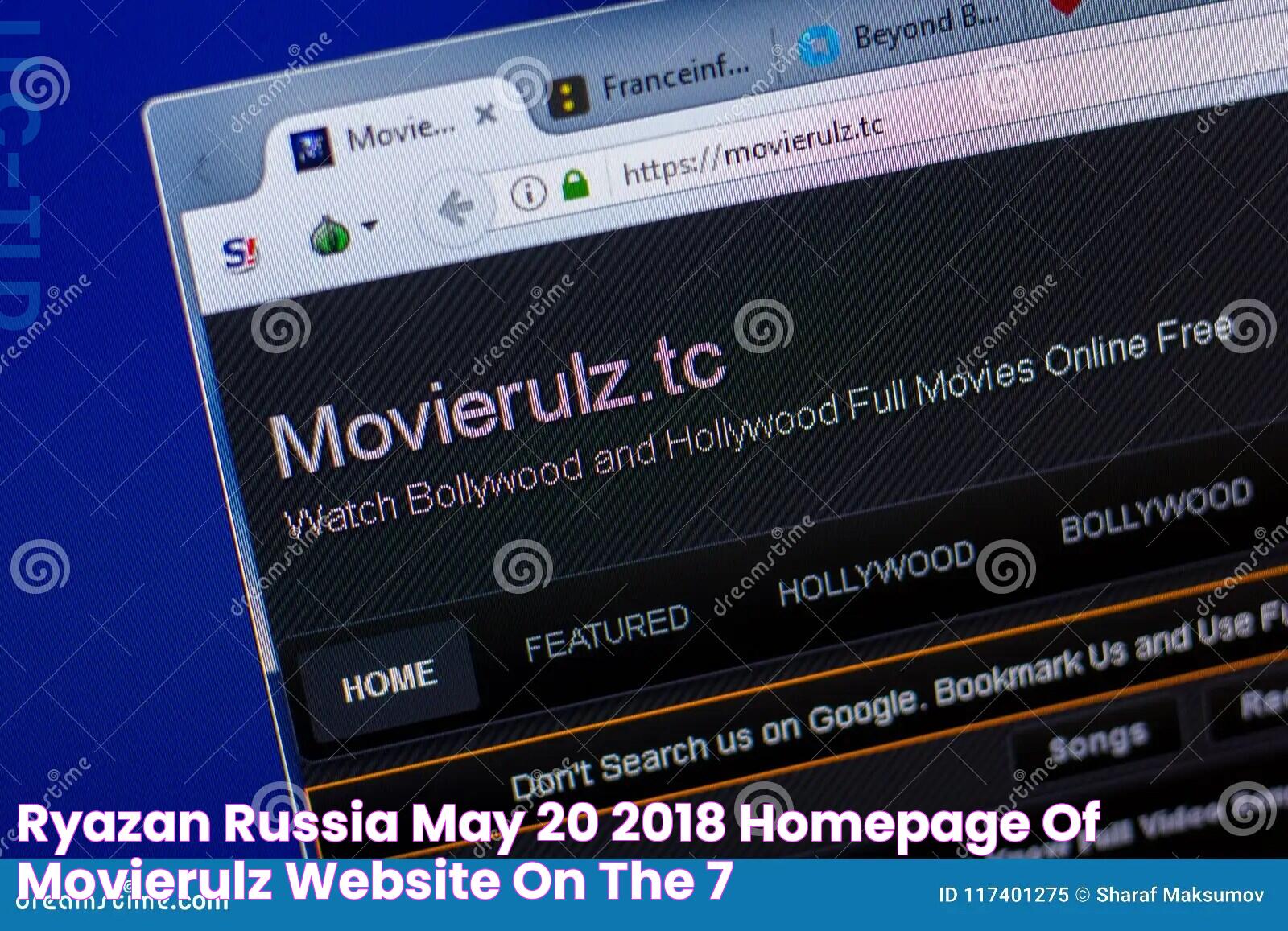 Ryazan, Russia May 20, 2018 Homepage of Movierulz Website on the