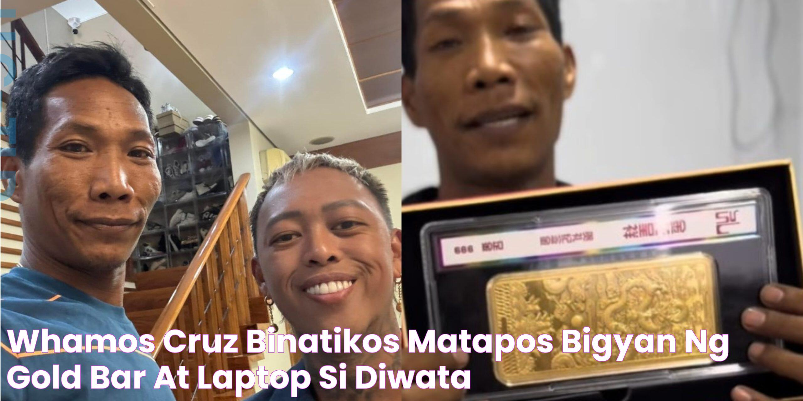 Whamos Cruz, binatikos matapos bigyan ng gold bar at laptop si Diwata