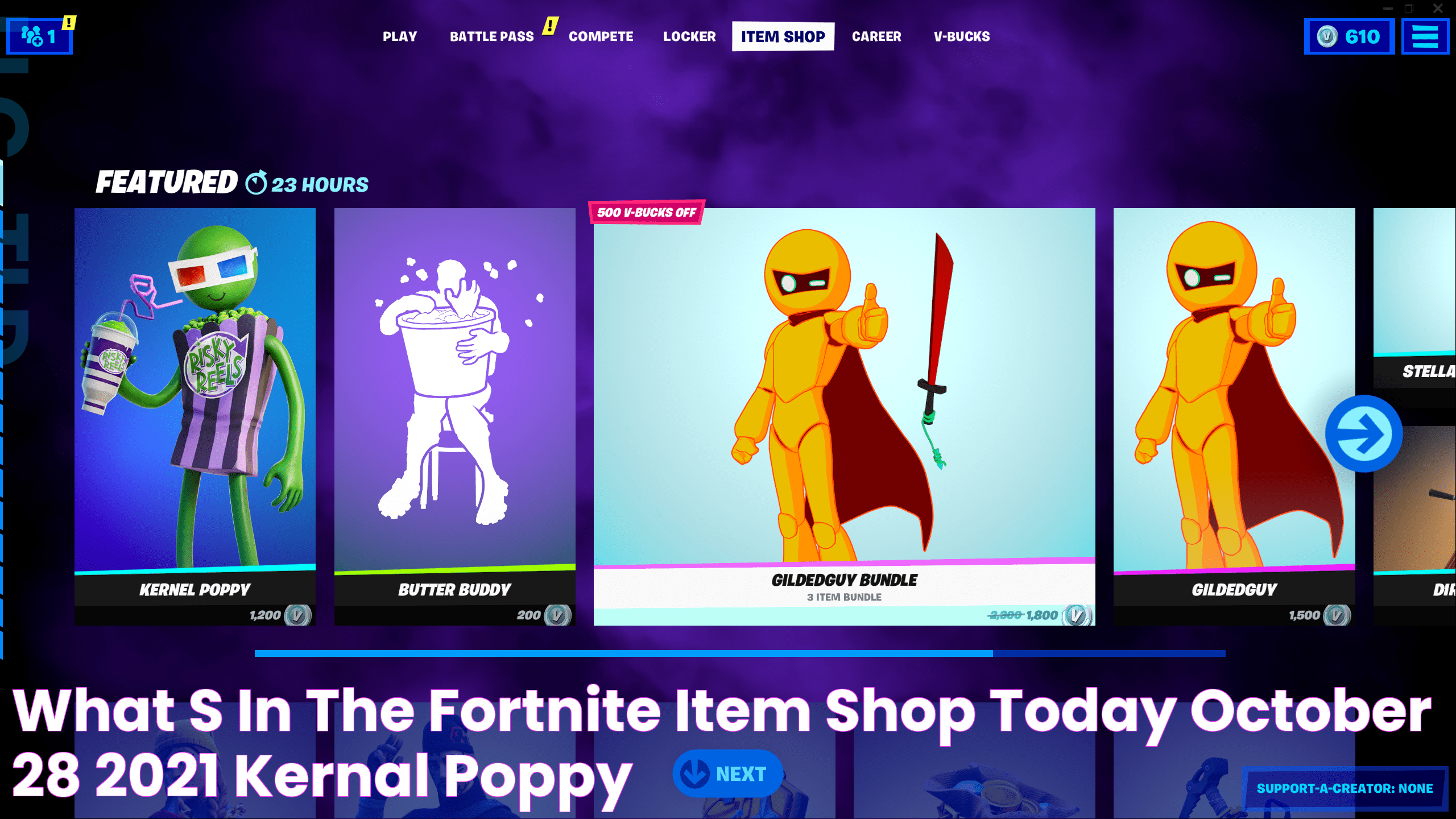 What's In The Fortnite Item Shop Today October 28, 2021 Kernal Poppy