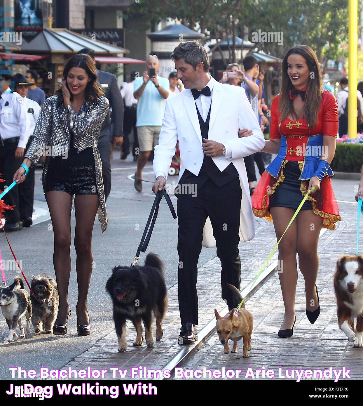 'The Bachelor' TV films bachelor Arie Luyendyk Jr dog walking with