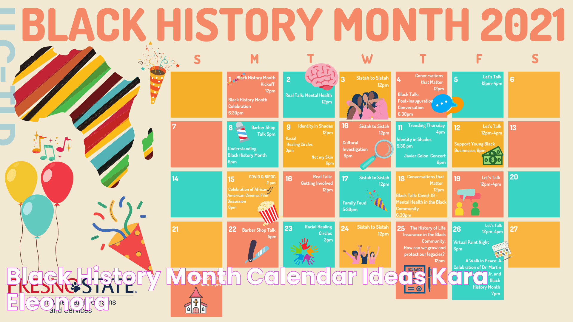 Black History Month Calendar Ideas Kara Eleonora