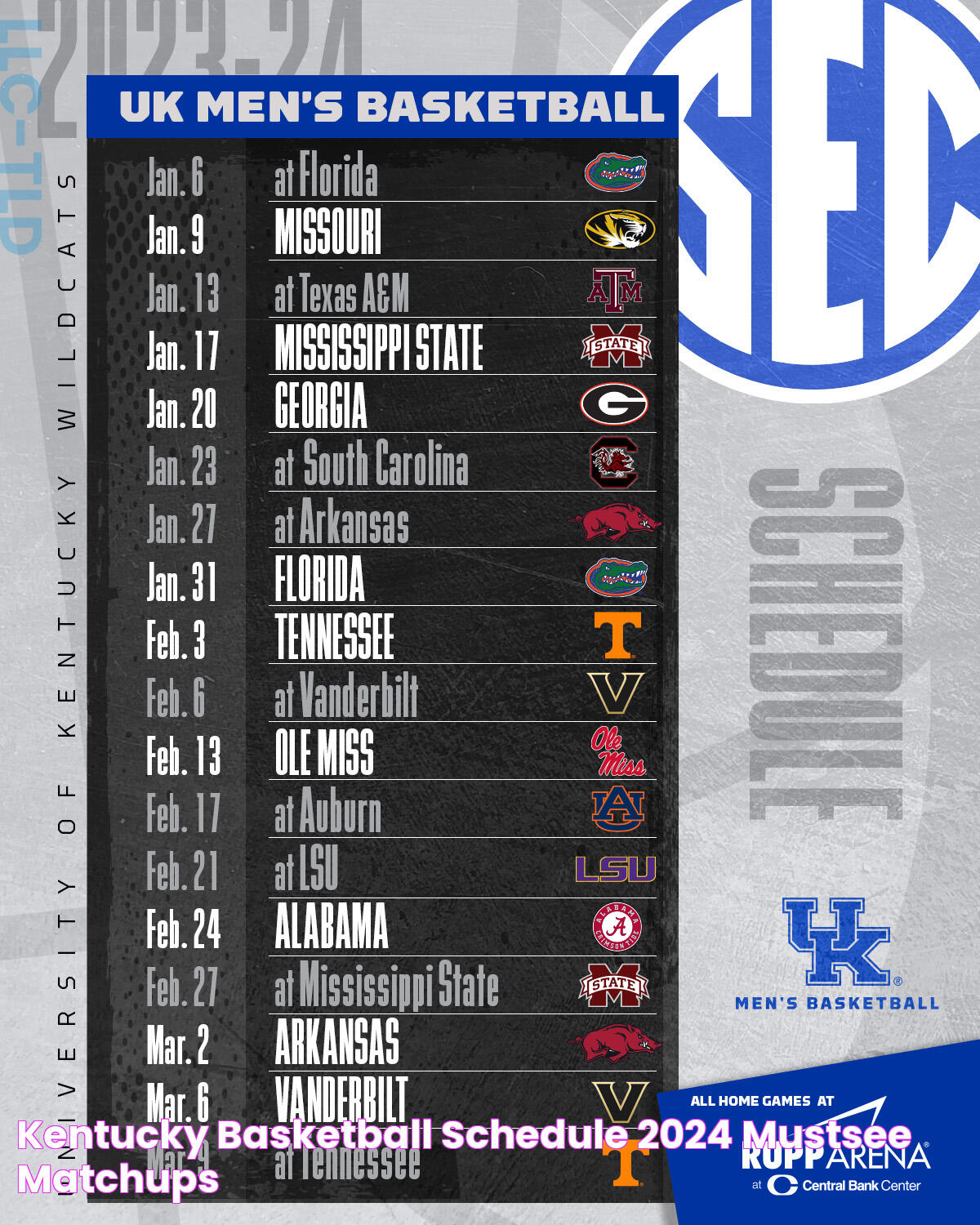 Kentucky Basketball Schedule 2024 MustSee Matchups!