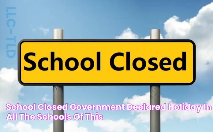 School Closed Government declared holiday in all the schools of this