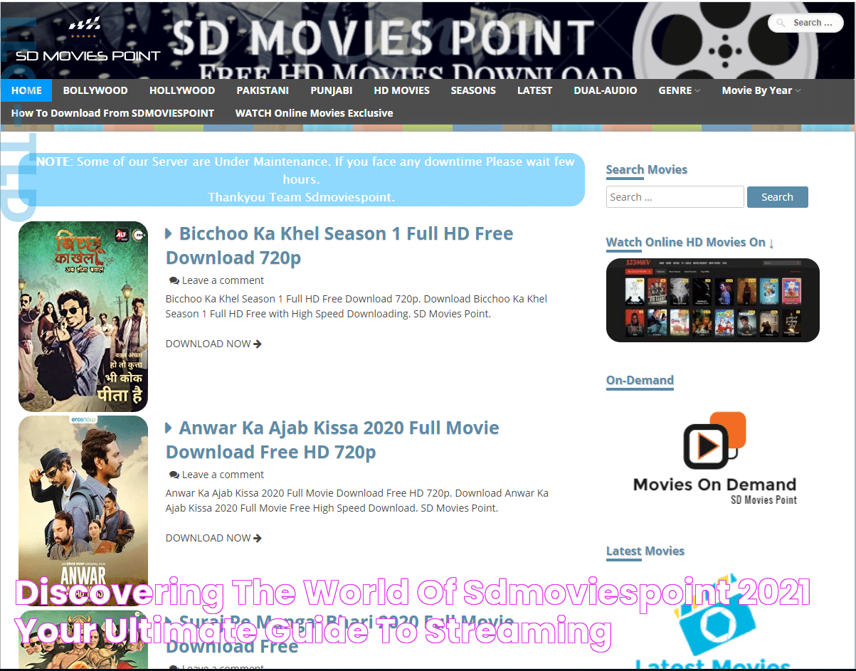 Discovering The World Of Sdmoviespoint 2021 Your Ultimate Guide To Streaming