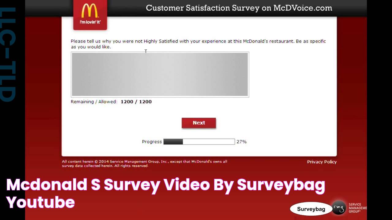 McDonald’s Survey Video by Surveybag YouTube