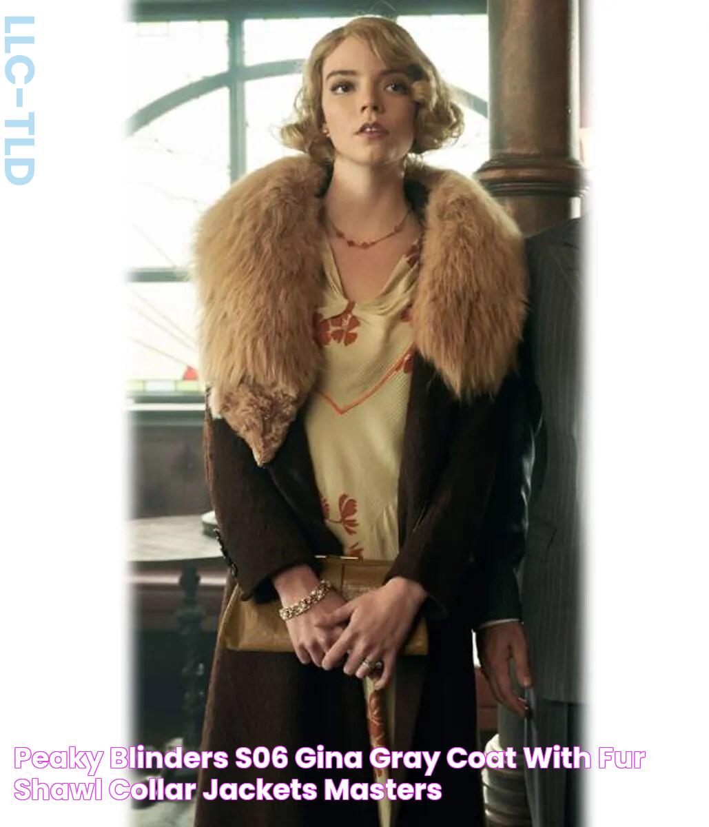 Peaky Blinders S06 Gina Gray Coat with Fur Shawl Collar Jackets Masters