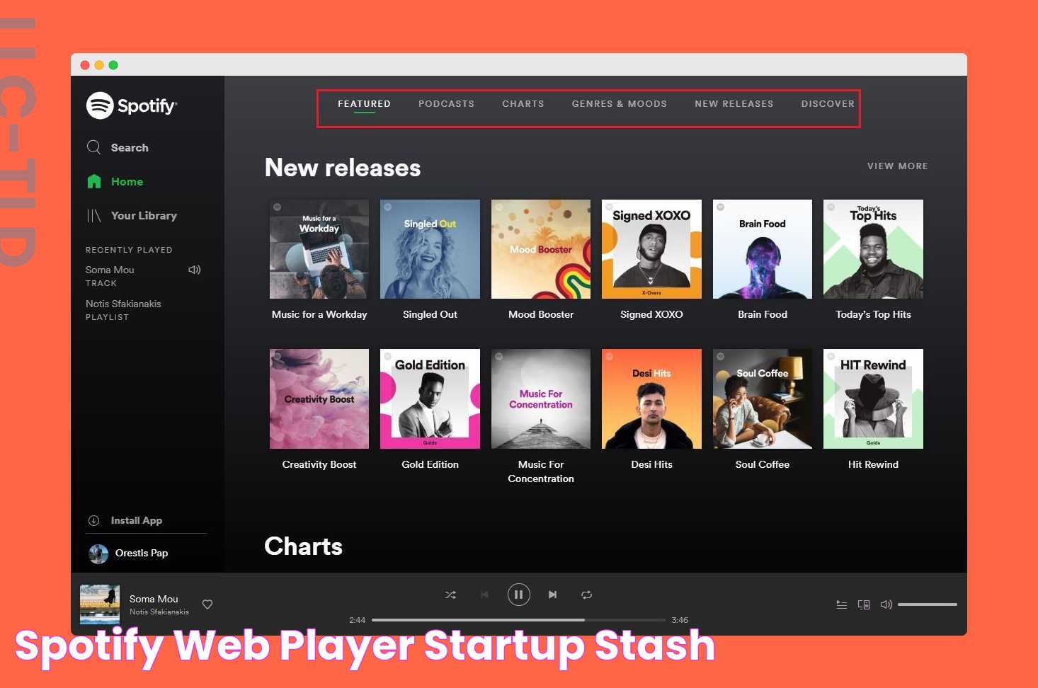 Spotify Web Player Startup Stash