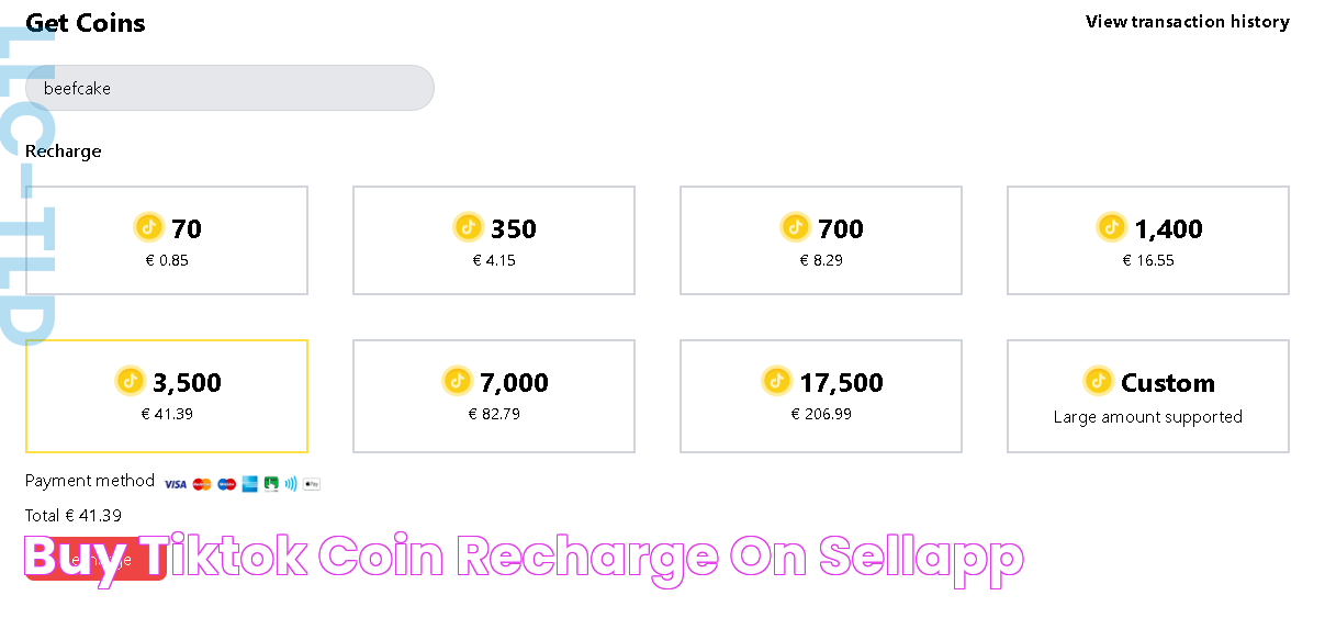 Buy TikTok Coin Recharge on SellApp