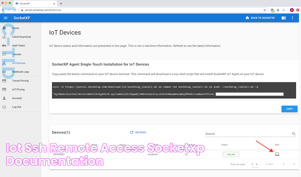 IoT SSH Remote Access SocketXP Documentation