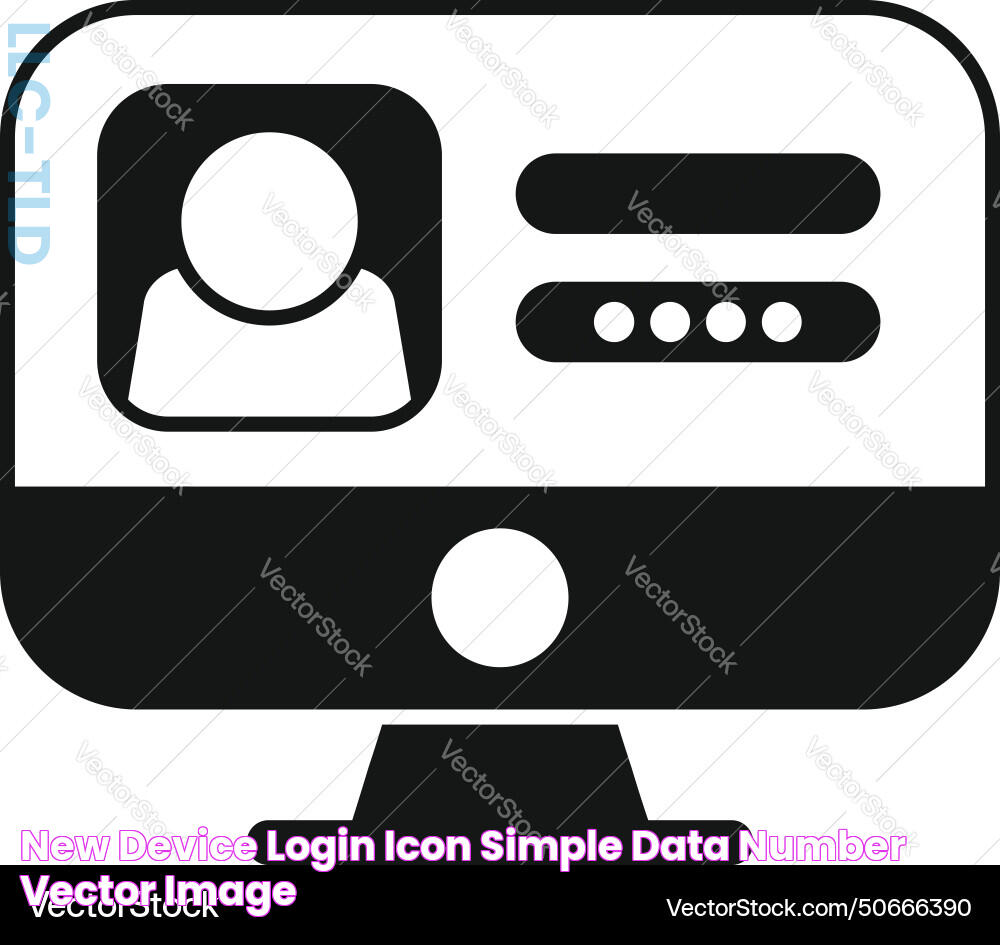 New device login icon simple data number Vector Image