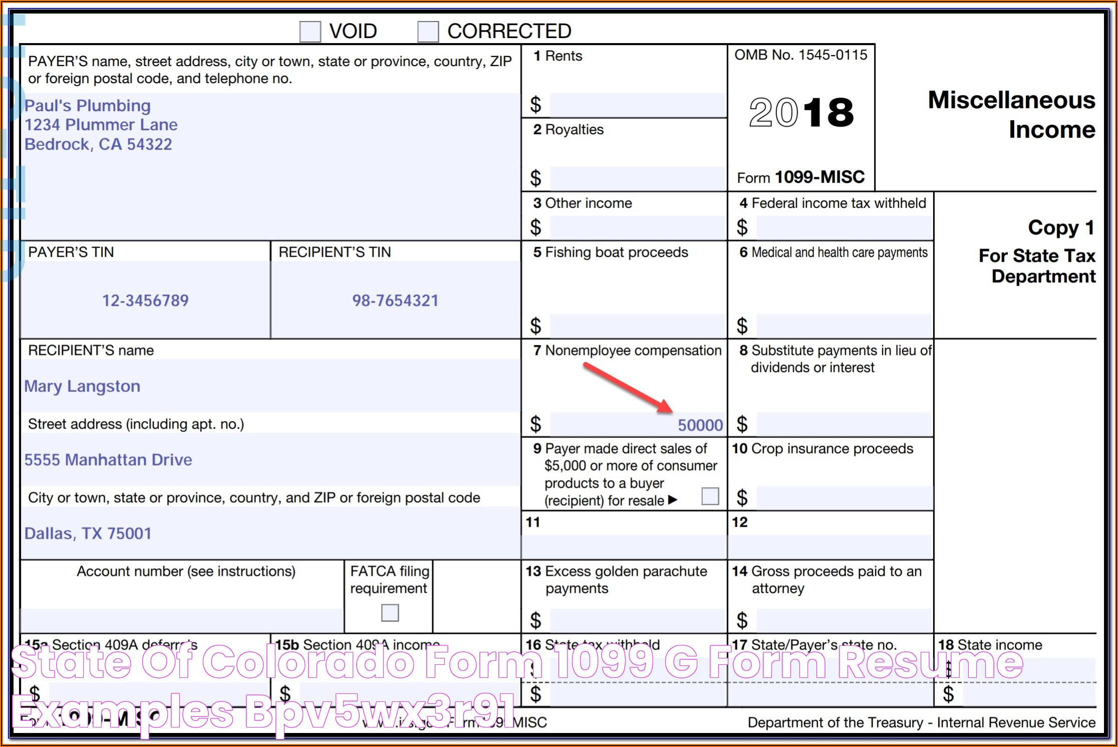 State Of Colorado Form 1099 G Form Resume Examples BpV5Wx3r91