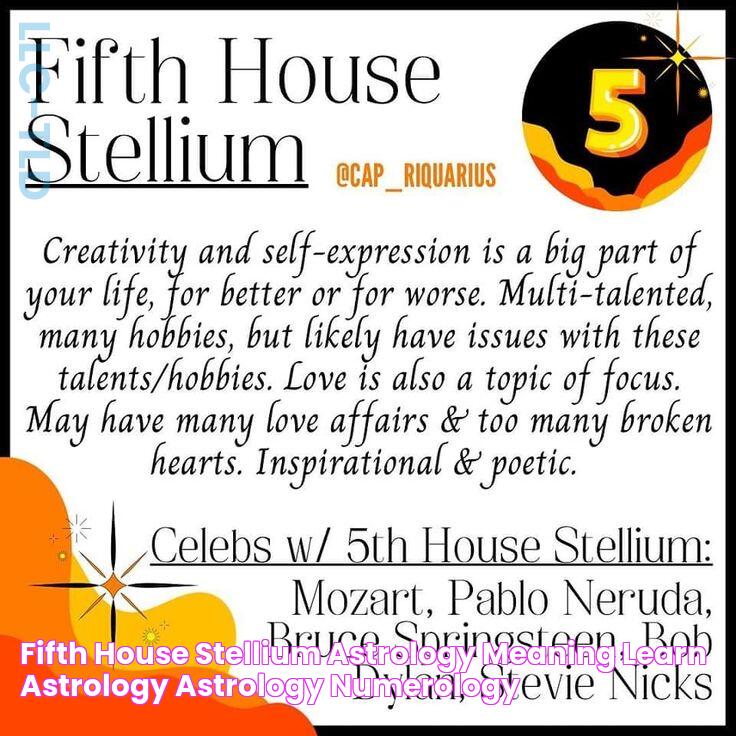 Fifth House Stellium Astrology meaning, Learn astrology, Astrology numerology